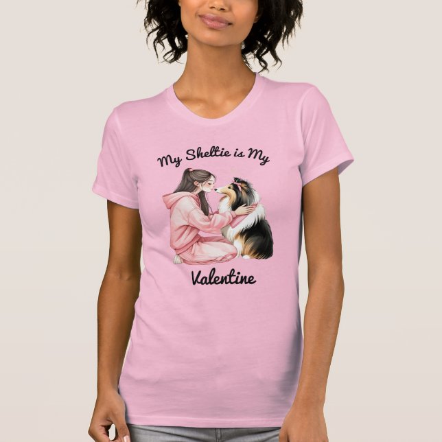 Min Sheltie är Min Valentine T Shirt (Framsida)