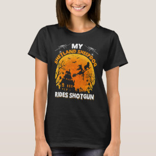 Min Shetlandshepperhund Körde Hagelbössa Halloween T Shirt