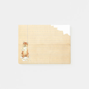 Min Shiba Inu åt min läxa Post-it Block