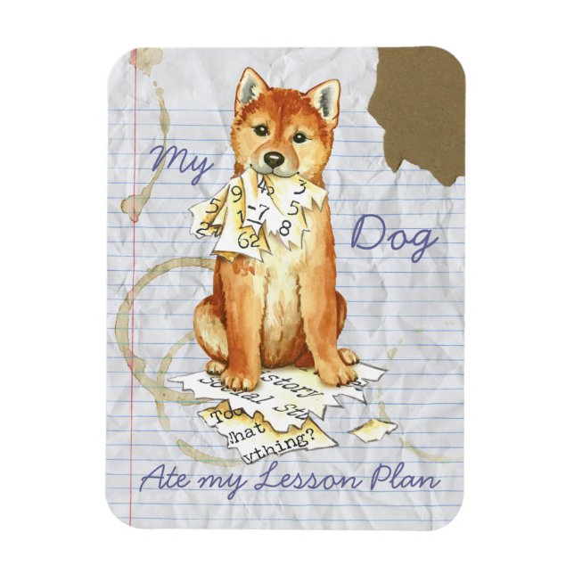 Min Shiba Inu Ate My Lesson Plan Magnet (Vertikal)