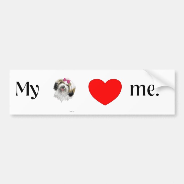 Min shih tzu älskar mig bildekal (Framsidan)