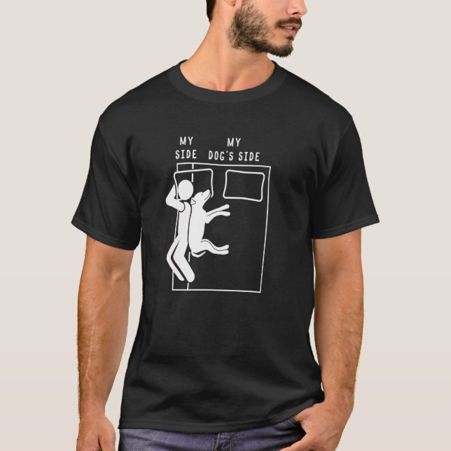 Min sida min Hund står på bed-Hund T Shirt (Framsida)