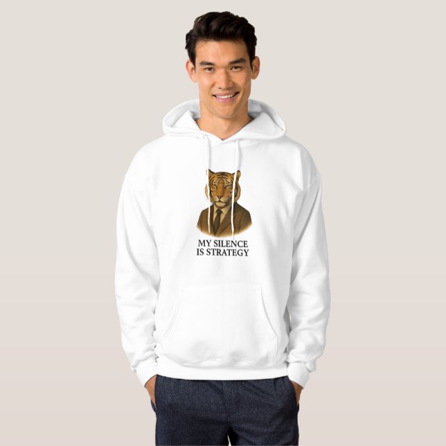 MIN SILENCE ÄR STRATEGI HOODIE (Hel framsida)