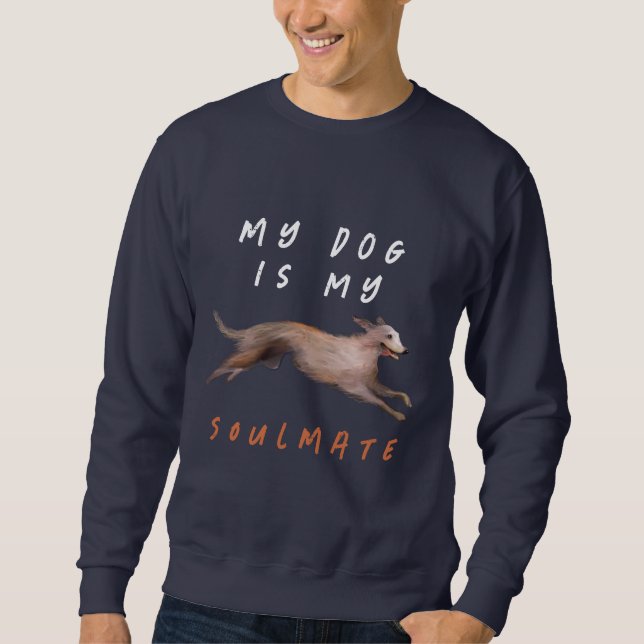 Min silke windhound hund är min själkompis T-Shirt Lång Ärmad Tröja (Framsida)