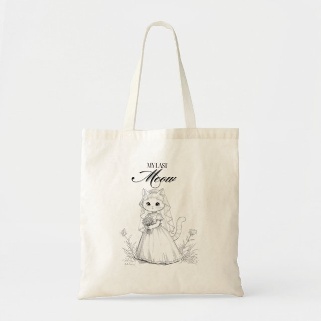 Min sista jamande möhippa-design | Söt kattbrud Tygkasse (Framsidan)