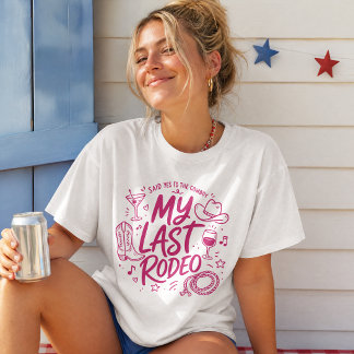 Min sista rodeo cowboy möhippa anpassad fest t shirt