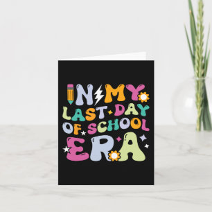 Min Sista Skoldag Era Barn Groovy Lärare Pojke Kort