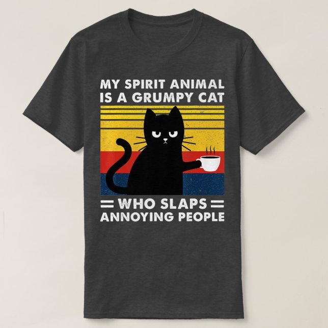 Min själ är en grumpy Black Cat. T Shirt (Design framsida)
