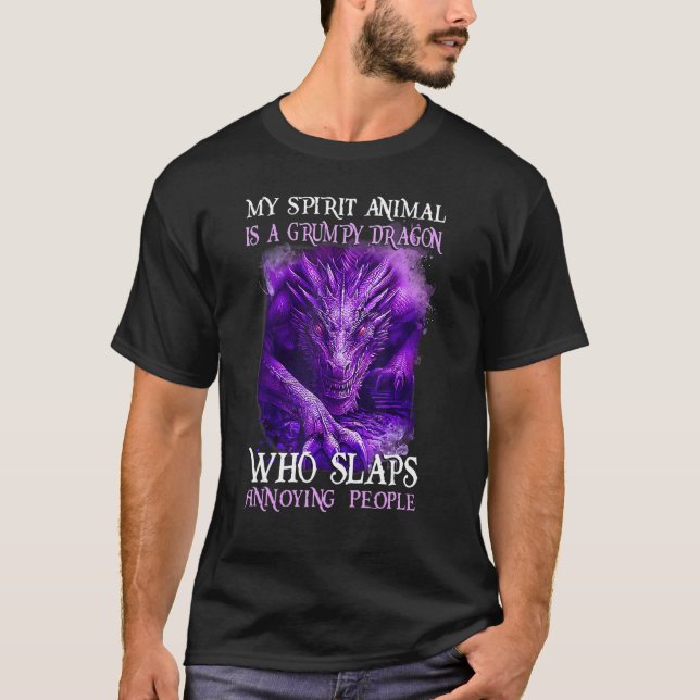 Min själ är en grumpy Dragon T Shirt (Framsida)