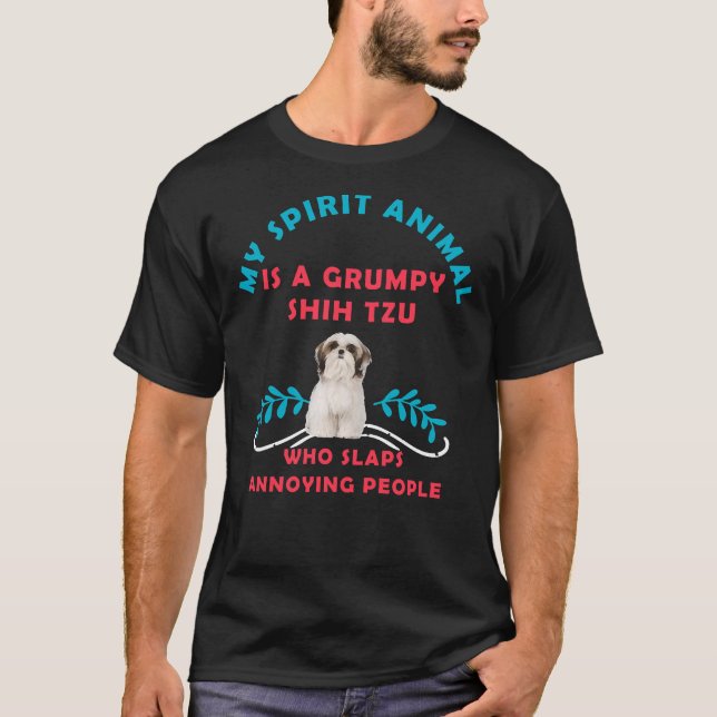 Min själ är en grumpy Shih Tzu T Shirt (Framsida)