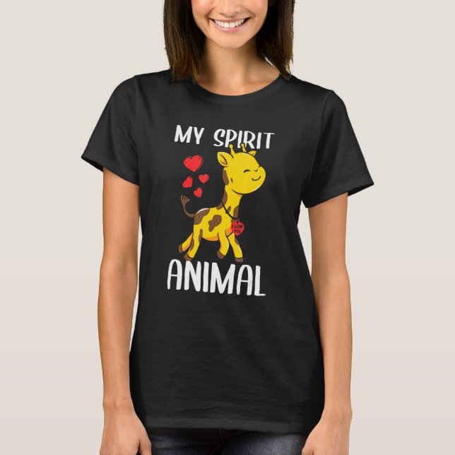 Min själ, Giraffe i Kärlek du Heart Valentin T Shirt (Framsida)