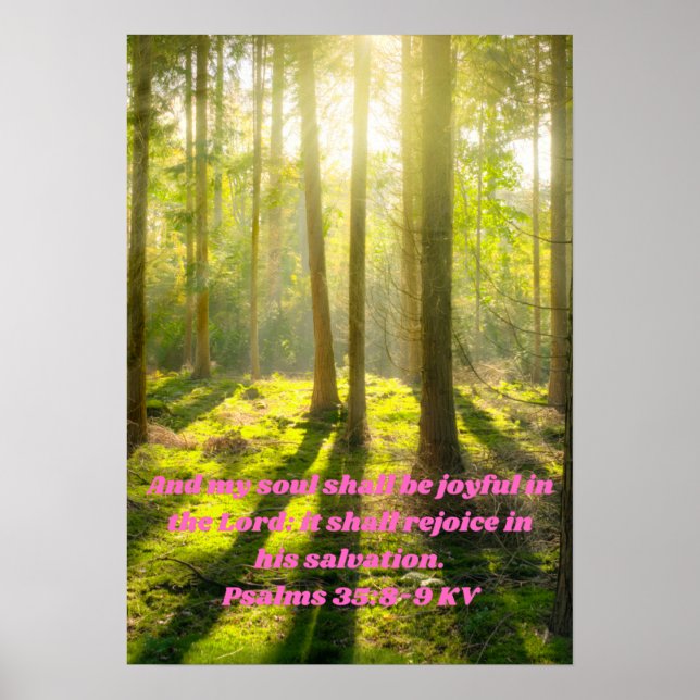 Min själ ska glädjas, ett kristet citat poster (Framsidan)