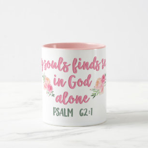 Min sjö hittar vila i gud Ensam // Bible Verse Mugg