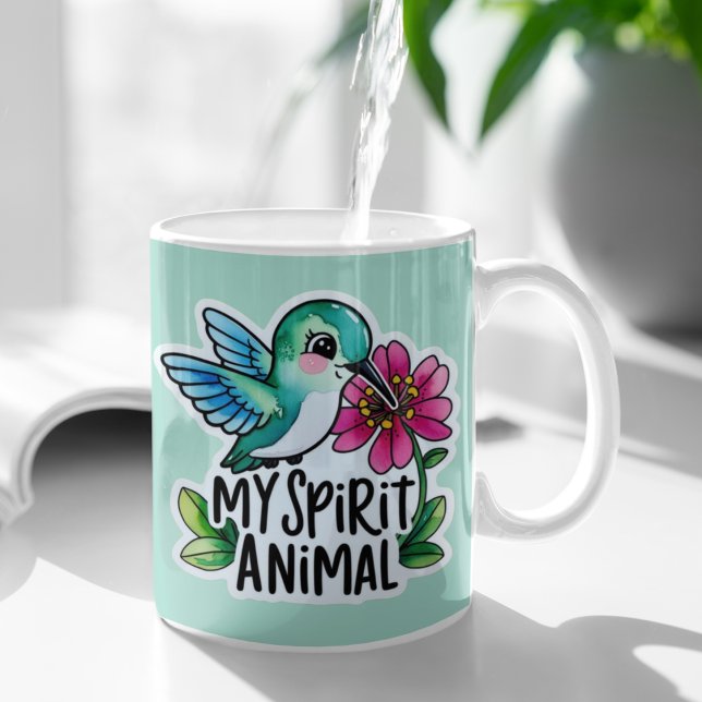 Min sjrit Animal Hummingbird Mugg (This adorable, "my spirit animal" hummingbird mug would make a great gift for someone special! )