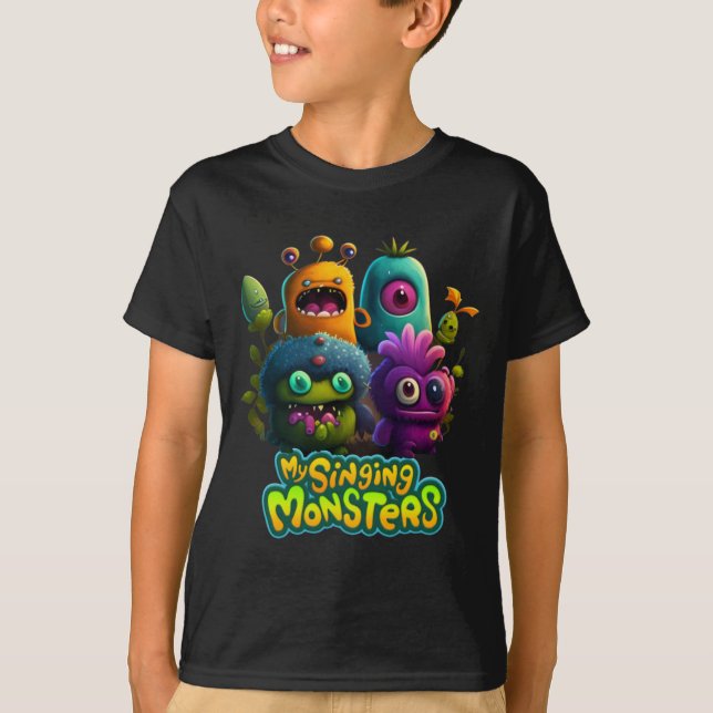 min sjungande monster, blåsa t shirt (Framsida)