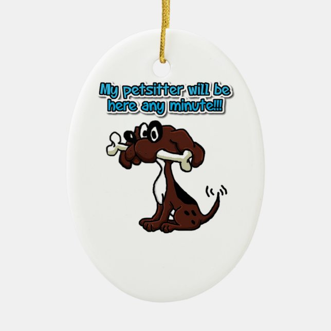 Min ska Petsitter är här några som är minimala! Julgransprydnad Keramik (Framsidan)