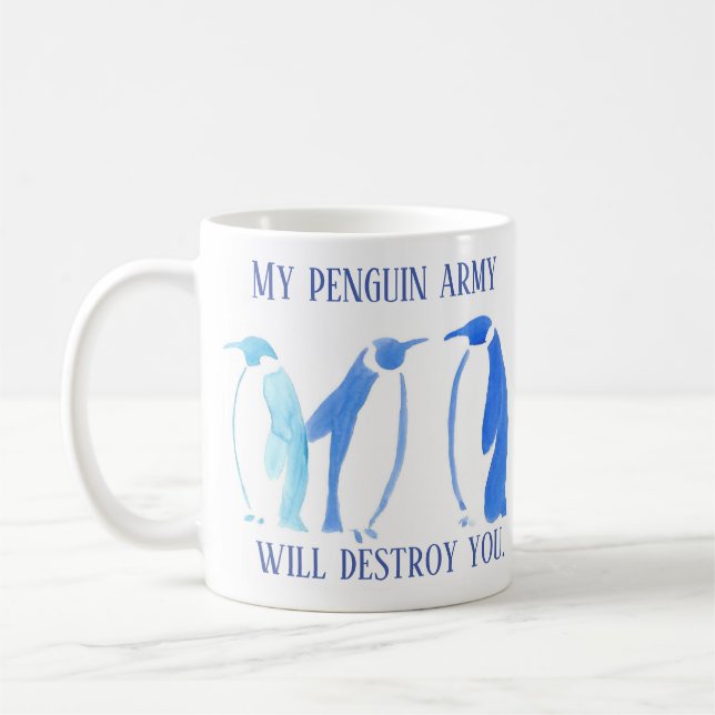 Min ska pingvinarmé förstör dig muggen kaffemugg (Vänster)