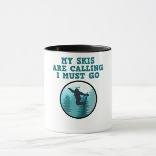 Min skis kallar Skier Snowboard Sports Mugg