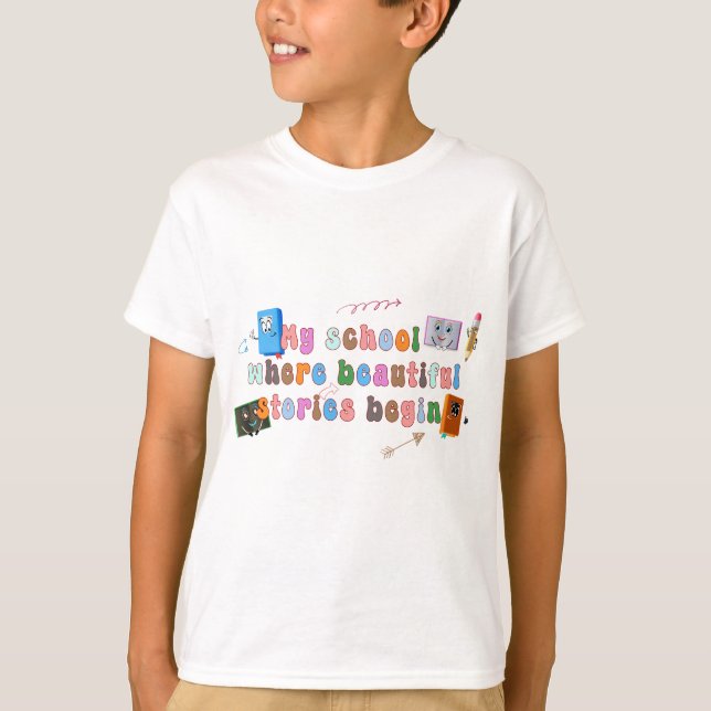 Min skola: där vackra minnen börjar t shirt (Framsida)