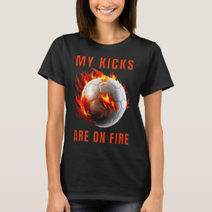 Min skor är på brandfotbollsdesign t shirt