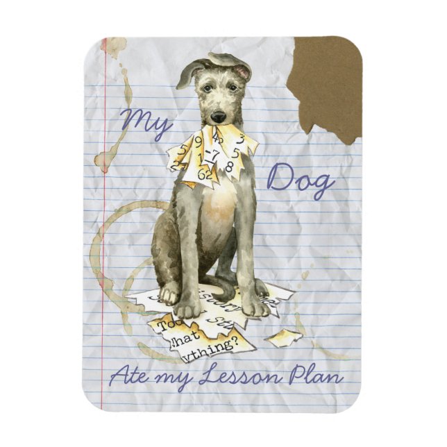 Min skotska Deerhound Ate my Lesson Plan Magnet (Vertikal)