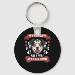 Min skugga har 4 Tass, Australian shepherd Nyckelring