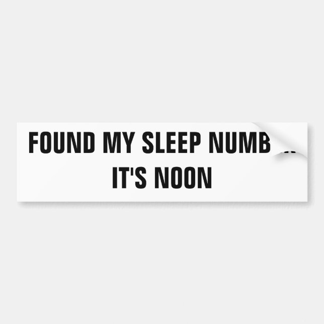 Min Sleep Number är Middag Bildekal (Framsidan)