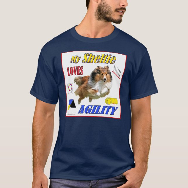 Min sobel för design för Sheltie kärlekAgility T Shirt (Framsida)