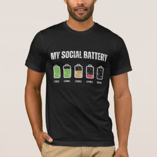 Min Social-batteri med låg energiförbrukning i mot T Shirt