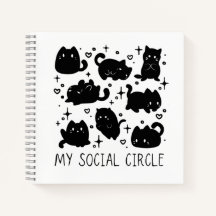Min sociala cirkels söta katt anteckningsbok