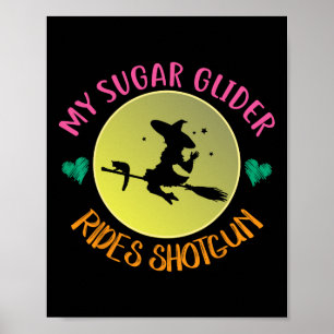 Min sockerglider Rides Pistol Halloween Costume Gi Poster