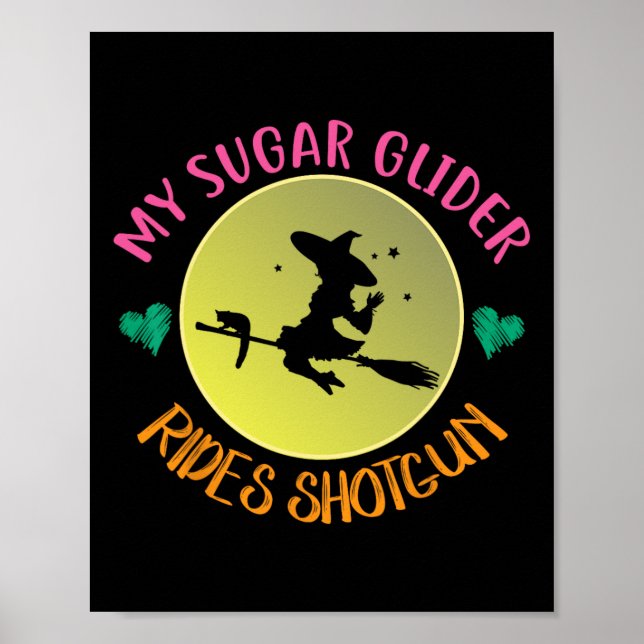 Min sockerglider Rides Pistol Halloween Costume Gi Poster (Framsidan)