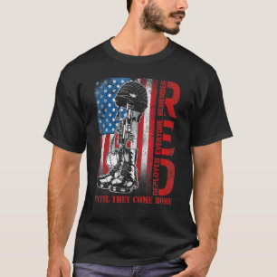 Min soldat American Flagga tills de Kom Home Red T Shirt