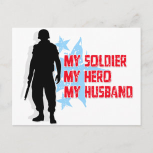 Min soldat, min hjälte, min make vykort