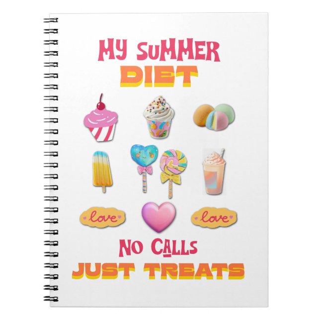 Min sommar-diet inga samtal bara godsaker anteckningsbok (Framsidan)