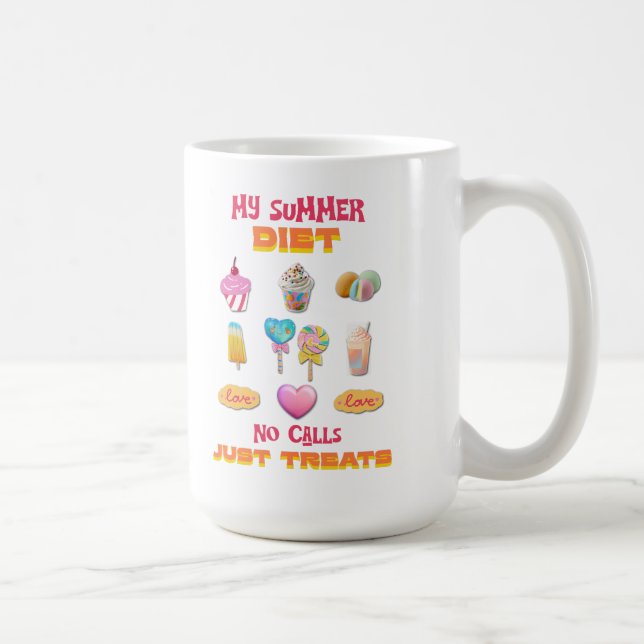 Min sommar-diet inga samtal bara godsaker kaffemugg (Höger)