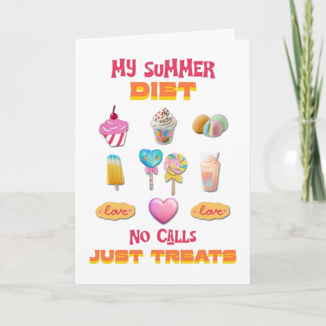 Min sommar-diet inga samtal bara godsaker kort (Framsida)