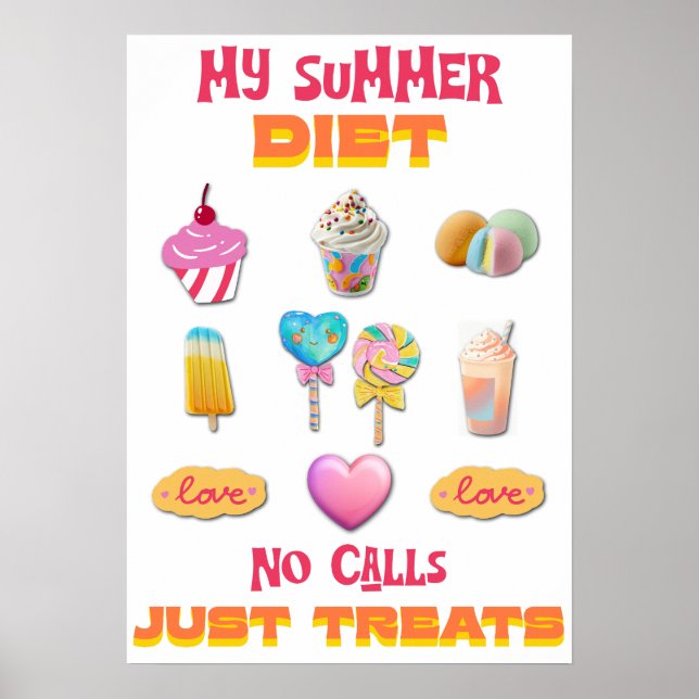 Min sommar-diet inga samtal bara godsaker poster (Framsidan)