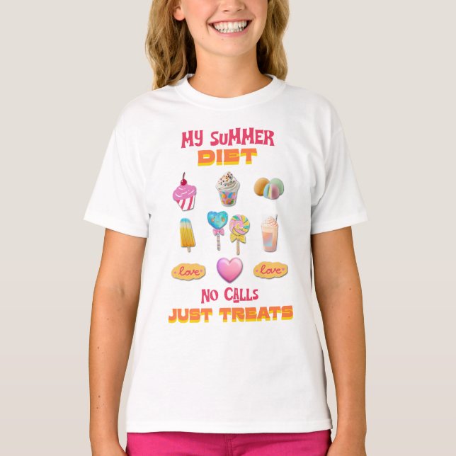 Min sommar-diet inga samtal bara godsaker t shirt (Framsida)