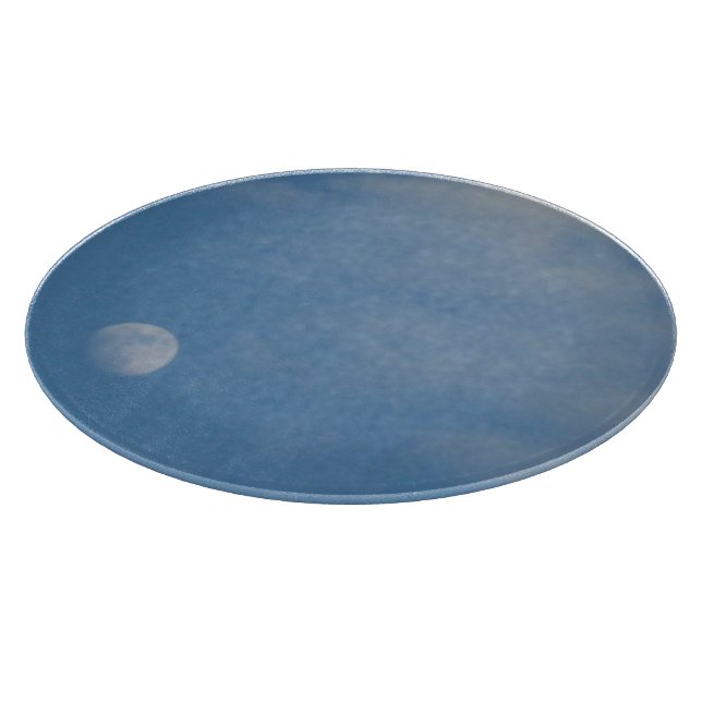 Min sommartid Måne - Round Glass Chopping Board (Hörn)