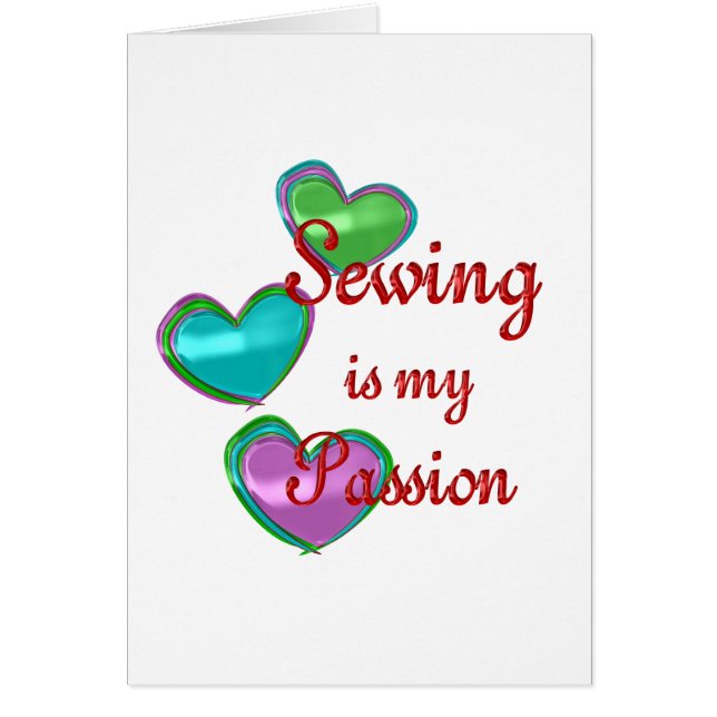 Min sömnadpassion hälsningskort (Framsidan)