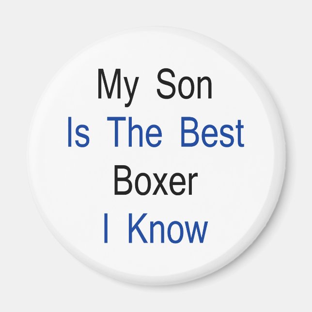 Min son är den bästa boxaren jag vet magnet (Framsidan)