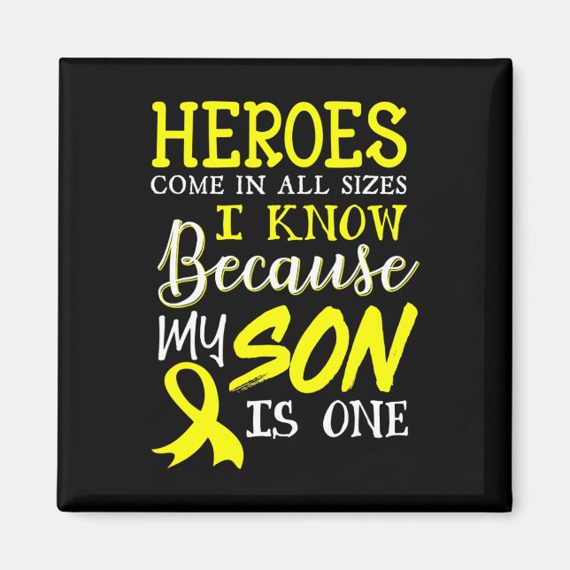 Min son är en Hero-barncancermedvetenhet 1 Magnet (Framsidan)