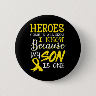 Min son är en Hero-barncancermedvetenhet Knapp