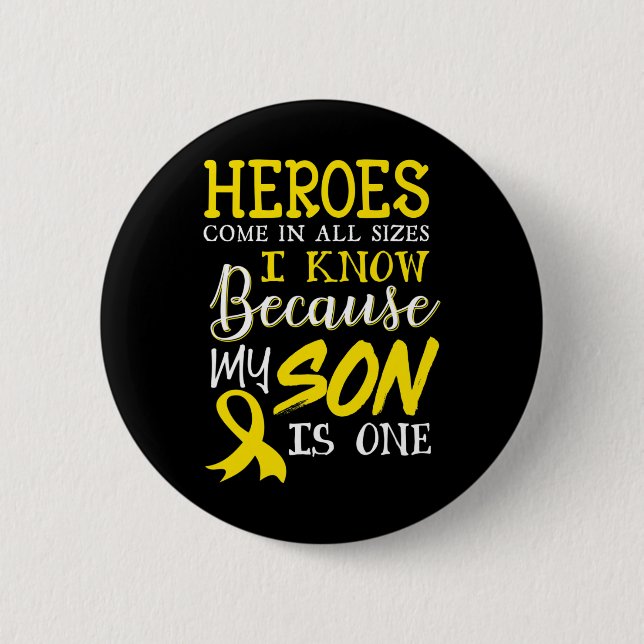 Min son är en Hero-barncancermedvetenhet Knapp (Framsida)