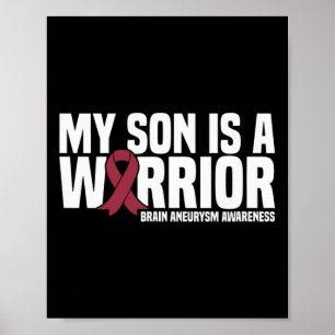 Min son är en krigare Brain Aneurysm-medvetenhet Poster