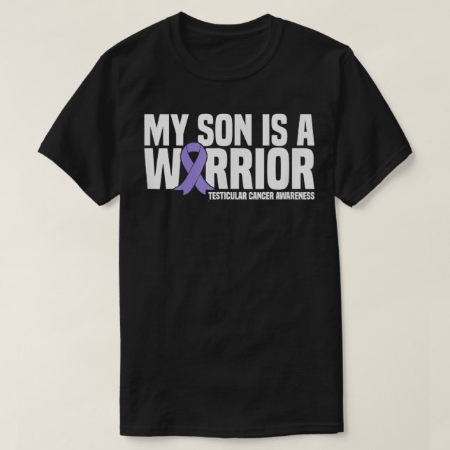 Min son är en krigare, Testicular Cancer Awareness T Shirt (Design framsida)