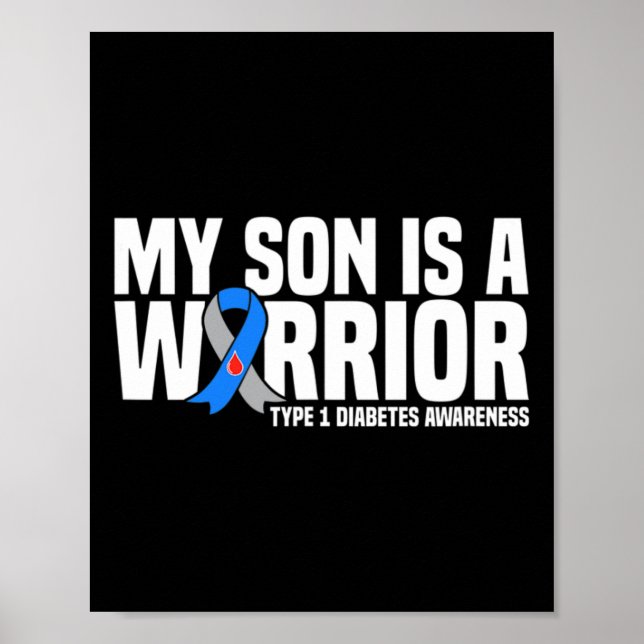 Min son är en medvetenhet om typ 1-diabetes poster (Framsidan)