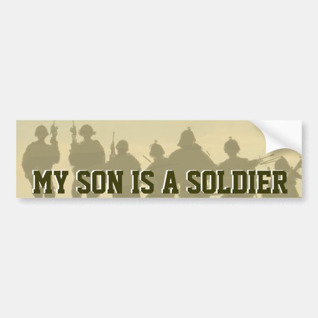 MIN SON ÄR EN SOLDAT ARMY BUMPERDEKAL BILDEKAL (Framsidan)