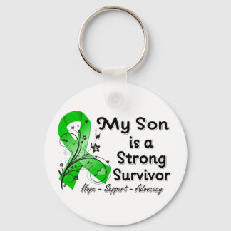 Min son är en stark Survivor Grönt Ribbon Nyckelring